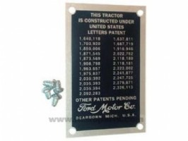 Ford 9N & 2N Patent plate (1939-47)