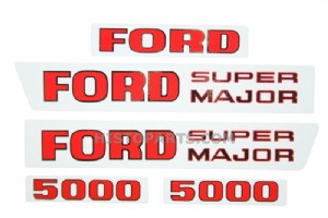 Bonnet decalset Ford 5000 Super Major