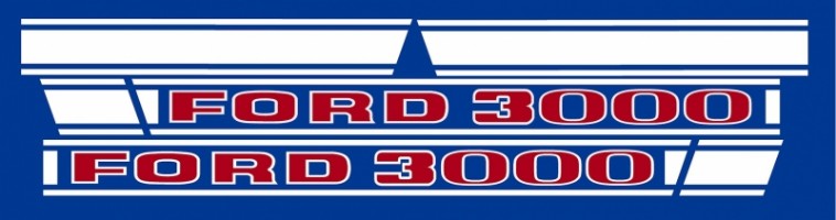 Bonnet decal set Ford 3000 (from 1968)