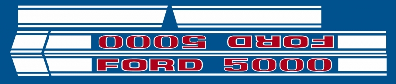 Bonnet decal set Ford 5000 (from 1968)