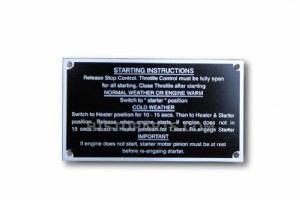 Start instruction plate Massey Ferguson 35. 1959-63