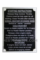 Start instruction plate Massey Ferguson 65. 1963-64