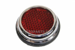 Reflector with Chrome Rim Round- Red